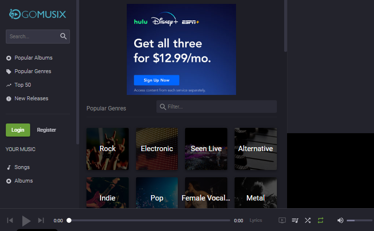 gomusix Improve YouTube music experience and play albums from your favorite artists.