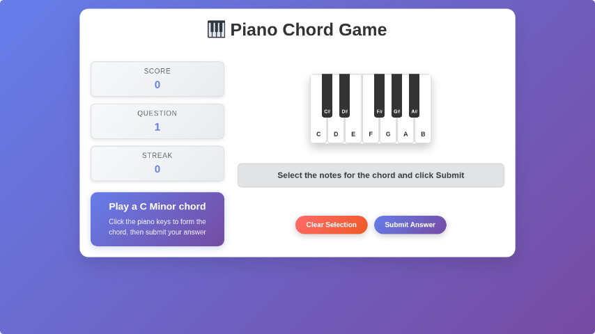 Piano chord Game 4