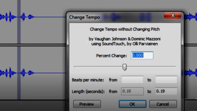 Time-Stretch in Audacity