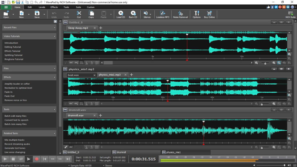 WavePad WavePad Audio editor is a full-featured professional audio and music editing software for Windows and Mac. 